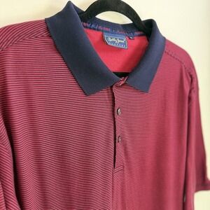 Bobby Jones Collection Men's Maroon Golf Polo Shirt W/ Golfer Placket XL‎ Italy